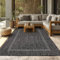 SIMPEX Outdoor Teppich, Unicolor - Einfarbig, Teppich Schwarz, 280 x 370 cm, Teppich modernen Stil, Küche, Balkon, Terrasse, Garten, Picknick