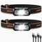 SuperFire Rechargeable Head Torch 2 Pack, 5 Modes Bright LED Headlamp with Red Light, Lightweight Waterproof Hands-Free Head Torch for Camping, Running, Hiking, Adjustable Headband for Adults, Kids