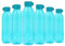 Plastic Water Bottles 6 Pack 900ml Juice Bottles Reusable Smoothie Drink Bottles W/Lids Fridge Door Storage Beverage Table Water Serving Bottles Screw Cap Outdoor Sports Gym Transparent (Blue-Diamond)