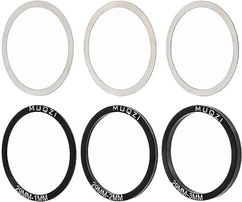 6 Stück 24/29/30 mm MTB Fahrrad Abstandshalter Kurbelgarnitur Unterlegscheiben Teile Kurbelgarnitur Bottom Spacer Bike Tretlager für BB86 91 92 PF30 BB30