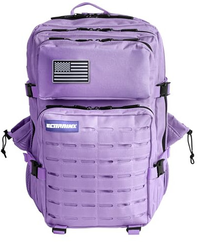 Mochila Táctica 45L V2 Repelente al Agua – Oxford 1000D, Cabina Avión y Viaje, Gimnasio y CrossTraining, Compartimento Portátil y Zapatillas, Cremallera Impermeable (Lavanda) by ELITEX TRAINING
