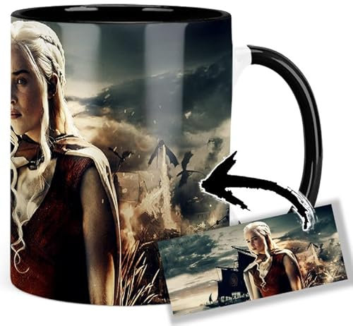 Daenerys Targaryen Emilia Clarke Khaleesi Tasse Innen & Henkel Schwarz Keramikbecher Mug AAA