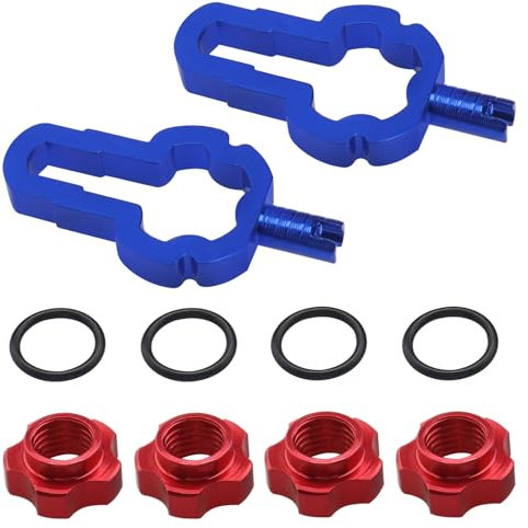 eMagTech 4PCS Rote Mountainbike Umwandlungsmutter Fahrradventil-Umwandlungsmutter Fahrradventilmutter Set Aluminiumlegierung Umwandlungsmutter für Mountainbikes Straßenzubehör