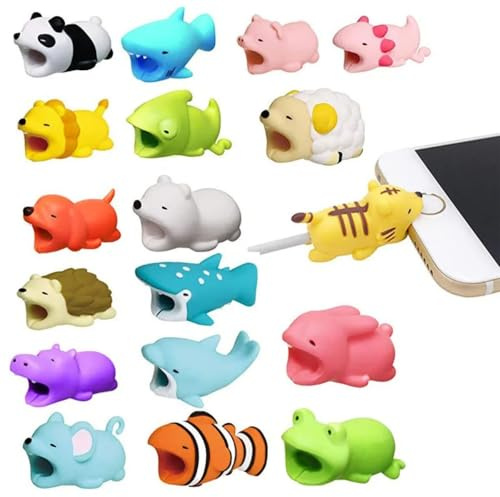 20 Stück Tiere Kabelschutz,USB Ladekabel Schutz,Cute Animal Data Line Protector