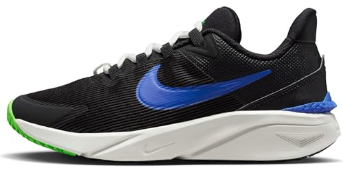Nike Kinder Star Runner 4 Nn (Gs) Traillaufschuhe, Black/Summit White/Green Strike/Racer Blue, 38.5