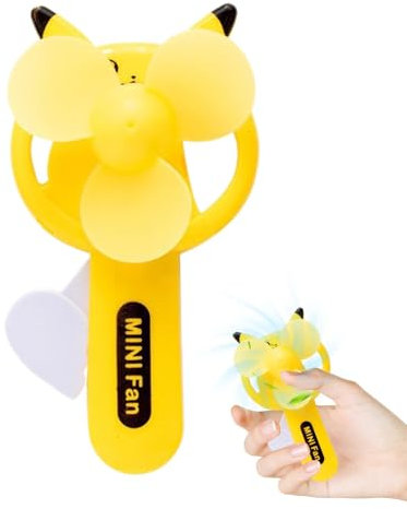 Firulab Handheld Manual Fan - Children Cooling Fan Manual Press Cooling | Indoor Outdoor Personal Fan for Bedroom, Living Room, Camping, Car, Picnic