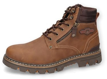 Dockers by Gerli Herren Combat Boots, Männer Stiefeletten,Booties,halbstiefel,Kurzstiefel,uebergangsschuhe,Cognac,46 EU