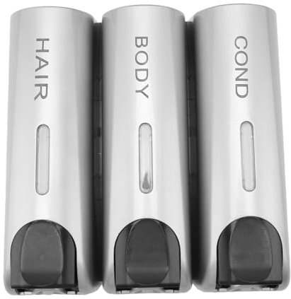 Zjyufy 3pcs Soap Dispenser Set, 350ml Shower Gel Dispenser, No Drilling Required, Wall Mounted Press Dispenser For Shower Gel Shampoo Conditioner