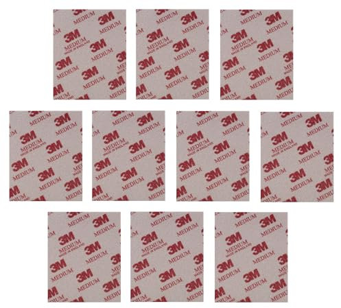3M Soft Pads, 10 Stück, Schleifschwamm, Schleifpad, Schleifen und Polieren, Nass- oder Trockenschliff, Schaumstoff-Pads,waschbar und wiederverwendbar (medium 10 Piece)