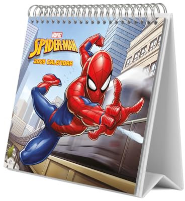 Grupo Erik Kalender 2025 Tischkalender Marvel Spiderman Kalender 2025 Familienplaner Tischkalender 2025 zum Aufstellen 20 x 17 cm Jahreskalender 2025 - Offizieller Marvel Fanartikel