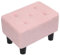 ABHENG Kleiner Fußhocker, Teddy Samt Fußstütze, Schuhwechselhocker für Wohnzimmer, Schlafzimmer, 36 x 25 x 26 cm, Pastellrosa, ASND52P