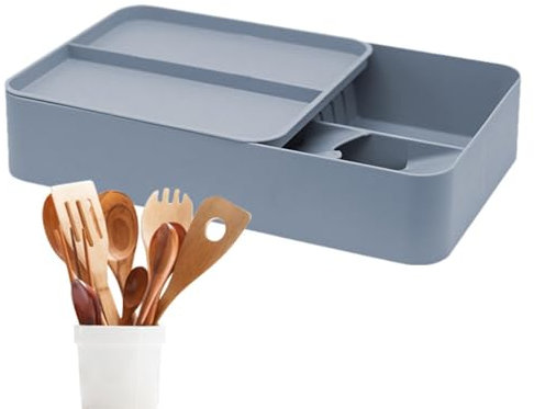 Zqkimzi Besteck-Organizer, Besteckkasten – Löffel und Gabeln Organizer Behälter Behälter Box | Sicherer Schubladen-Organizer, Utensilienhalter, Besteckkasten für Besteck und Besteck