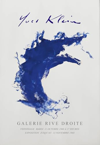 XZSFD NBGEA Berühmte Yves Klein Poster Ausstellung Drucke Abstrakte Wandkunst《Monochromes Blau》Bild Yves Klein Leinwandmalerei für Wohnkultur 40x60cm ungerahmt