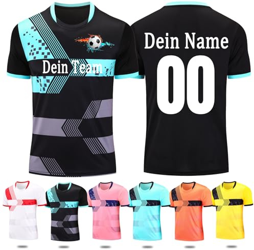 OXOQAQ Fussball Trikot Selber Gestalten Personalisierte Fußball Trikot Kinder mit Namen Nummer Team Logo
