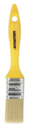 WOLFPACK LINEA PROFESIONAL Paletina Profesional Cerda Blanca Ancho 30 mm. Cerdas Naturales Mango Plastico Ergonomico, Brocha Pintor, Pincel Pintura