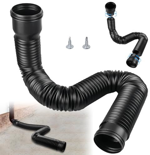 Behogan Dehnbar Regenrinnen Fallrohr Ablauf, Regenrinnen Flexible Fallrohrverlängerung, Regenrohrverlängerungsset,Dachrinnenverbinder verlängerung von 47 bis 150 cm mit 2 Adapter, 2 Schrauben