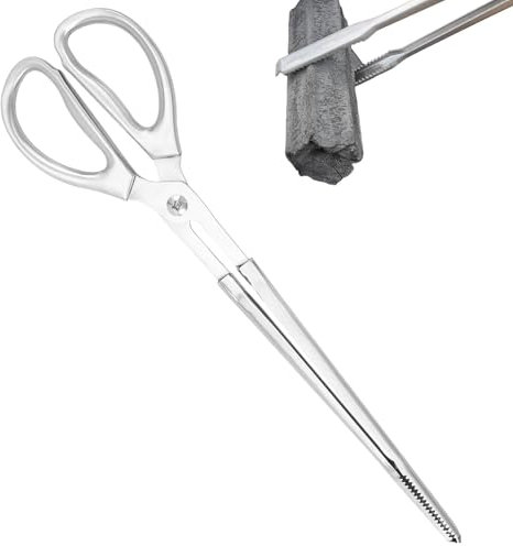 Kaminholzzange aus Edelstahl – robuster Feuerstellengreifer, bequemer Griff, extra langer Brennholz-Picker für Lagerfeuer, Kamin, Holzkohle und Grill, langlebiges Lagerfeuer-Werkzeug für den