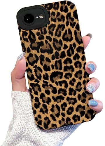 Beetop Kompatibel Mit iPhone 16e Hülle Schutzhülle Leopard Leoparden Muster Silikon TPU Stoßfest Anti-Fingerabdruck Handyhülle Case Cover für Apple iPhone 16e