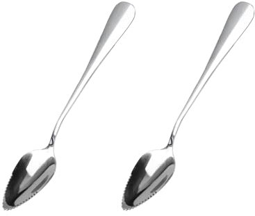 Bojueshaw 2pcs Grapefruit Spoons,Stainless Steel Dessert Spoon with Serrated Cut,Kitchen Tool for Kiwi,Dessert,Apple,Citrus Fruit
