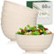 Wrova Large Bowl Sets 60 OZ - 6 PCS Large Salad Bowl, Microwave and Dishwasher Safe Bowls, Plastic Serving Bowl Sets Kitchen Bowls for Serving Soup,Oatmeal and Salad Etc - Beige