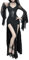 XKBHYD Ladies Gothic Maxi Dresses Two Piece Corset Dress Women Long Sleeve Punk Grunge Dresses Hight Split Long Dress