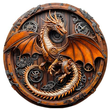 Wooden Jigsaw Puzzle for Adults – 3D Mechanical Dragon Design – Eco-Friendly Puzzle with Unique Shaped Pieces – 100/200/300 Pieces – Gift Box, Easel & Storage Bag (Medium)
