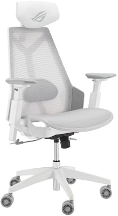 ASUS ROG DESTRIER CORE BIANCO ERGO GAMING SEDIA GIOCO, BRACCIOLO REGOLABILE, SUPPORTO LOMBARE