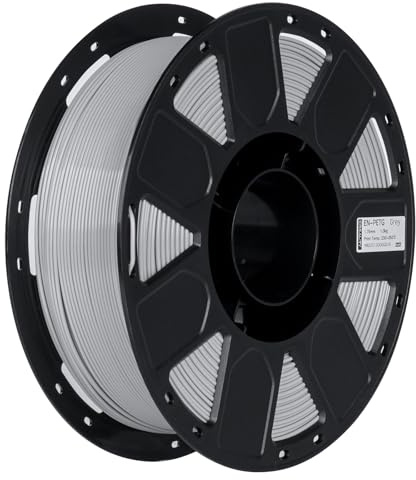 Creality PETG Filament 1.75mm, Ender 3D Drucker Filament PETG, Hohe Präzision, Hohe Zähigkeit, Geruchlos, Feuchtigkeitsbeständig, 1kg Grau
