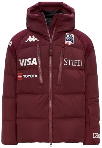Kappa 6Cento 662C US Herren Skijacke mit Daunenfüllung USA, Red Pomegranata, M