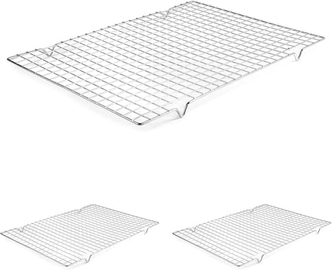 LACOR 66927 Griglia Rettangolare Per Pasticceria, Acciaio Cromato, Argento, 43 x 30 Cm (Confezione da 3)