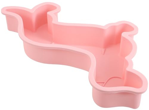 Angoily Silikon Kuchenform Dackel 3d Tierform Antihaft Silikonbackform für Kuchen Desserts Hundeleckerlis Backzubehör Rosa