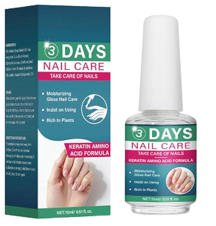 3 Days Nail Care, Nail Care Oil with Keratin Amino Acid Formula, Moisturising & Strengthening Nail Oil for Dry, Brittle Nails, Daily Strengthening Nourishment, Supports Healthier-Looking Nails