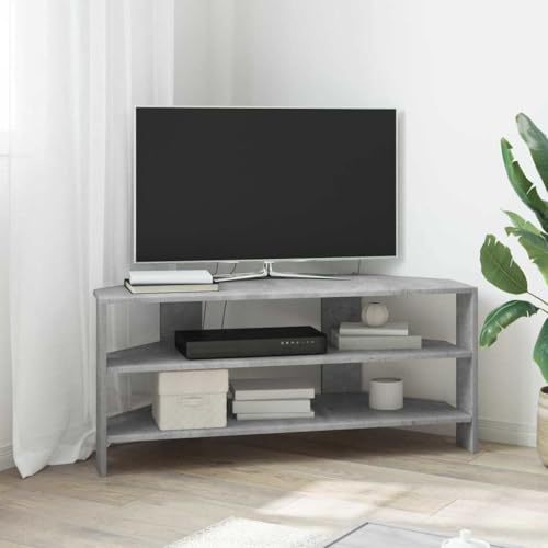 Fengshui Mobile angolare per TV in legno, grigio, 102 x 40,5 x 45 cm
