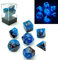 Bescon Polygonal Würfel Spielwürfel Gemini Two-Tone Leuchten D&D Dice Set Blue Dawn, Helle RPG - Rollenspiel Polyedrische Dice 7pcs Set d4 d6 d8 d10 d12 d20 d%, Brick Box Packaging