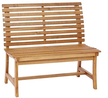 Dehner Gartenbank Holzbank Paisley, 2-Sitzer, ca. 105 x 63 x 95 cm, FSC®-zertifiziertes Akazienholz, geölt, Natur