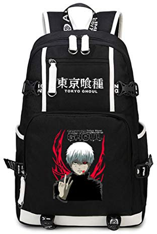 WANHONGYUE Tokyo Ghoul Anime Backpack Schüler Schultasche Laptop Rucksäcke Freizeittasche Daypack Schwarz-20