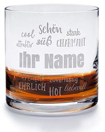 printplanet - Whiskyglas mit Gravur (mit Name oder Text personalisiert) - Design Positive Eigenschaften