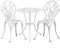 Yaheetech Conjunto de Mesa y Sillas Exterior Juego de Muebles de Aluminio para Jardín Balcón Terraza Blanco,44x44x85,5cm