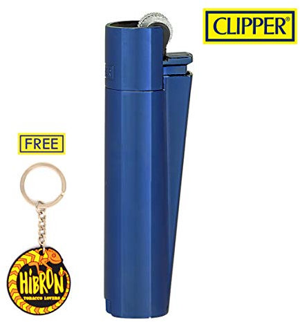 Clipper 1 Encendedor Mechero Clásico Largo Metal Deep Blue Azul Marino Oscuro + 1 Llavero
