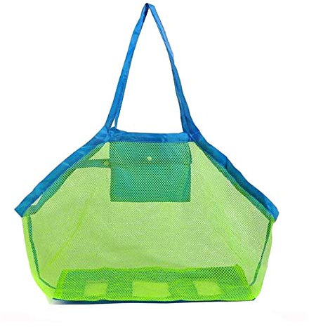 GeekerChip Strandtasche Strandspielzeug Tasche-Sandspielzeug Netztasche Große Strandtasche Grün Aufbewahrungstasche für Strandspielzeug Wiederverwendbare Faltbare (Grün)