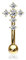 eeddoo Augenbrauenpiercing Piercing-Banane aus Edelstahl mit Kreuz Applikation und Kristallen ((2) Gold)