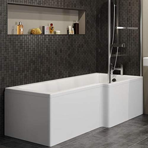 Modern L Shaped Acrylic Front Side Bath Panel Only for Shower Bath 1700mm White