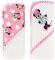 Disney Cudlie Baby Girl Minnie Mouse 2 Pack Rolled/Carded Hooded Towels in Happy Dots Print