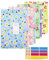 KONVINIT Dokumentenmappe a4,Fächermappe mit 6 Tasche Mappe mit fächern Floral/Blumen Document Folder Organizer Papier Organizer Herausnehmbar aesthetic Schulsachen,4 Stücke