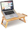 Nanzhu - Mesa para ordenador portátil, mesa para ordenador portátil, mesa de bambú ajustable, mesa para ordenador portátil, con cajón, patas retráctiles, 50 x 30 x 20 cm