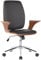 CLP Bürostuhl Burbank I Höhenverstellbarer Drehstuhl, Farbe:walnuss/schwarz, Material:Kunstleder