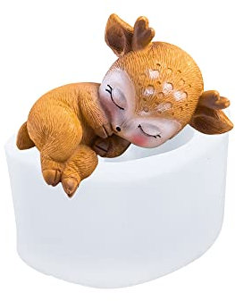 Gotetiso Seifenformen Silikon Hirsch Silikonform 3D Hirsch Silikonform Tier Silikon Backformen Gießformen Formen Tier Seifengießform Hirsch Form DIY Werkzeuge