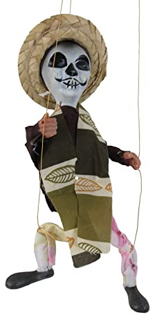 Day of the Dead Eskeleto Puppet Marionette White
