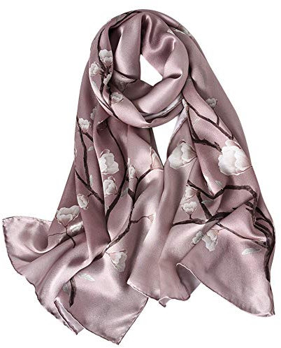 STORY OF SHANGHAI Seidenschal Damen 100% Seide, 20+ Bunte Luxuriöse Schals, Warm & Weich, als Stola Seidentuch Halstuch Pashmina - 53 * 170 cm Elegant Blumen 2022,6
