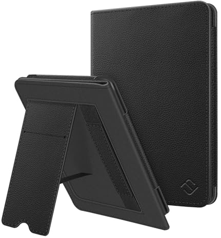 Fintie Hülle für 6 Zoll Kindle (11. Generation) – 2024/2022 | Kickstand Case mit Handschlaufe, Rückseiten-Magnet, Auto Sleep/Wake für Kindle Basic, Schwarz
